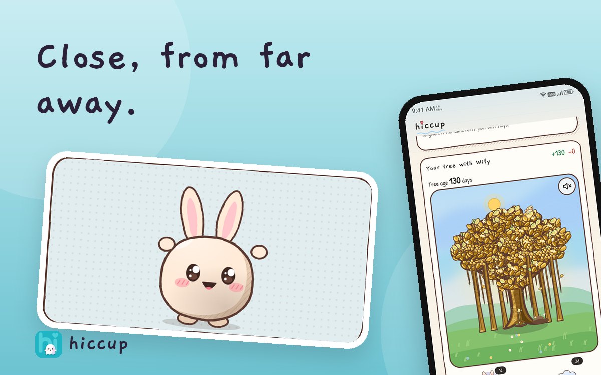 Small gestures for long distance: illustration with a Bu Bu character and the Hiccup app