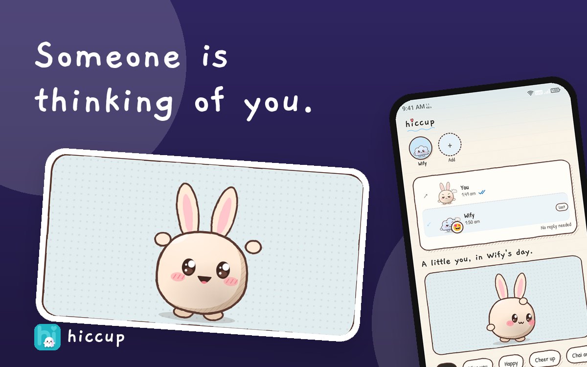 Hiccups and being remembered: illustration with a Bu Bu character and the Hiccup app