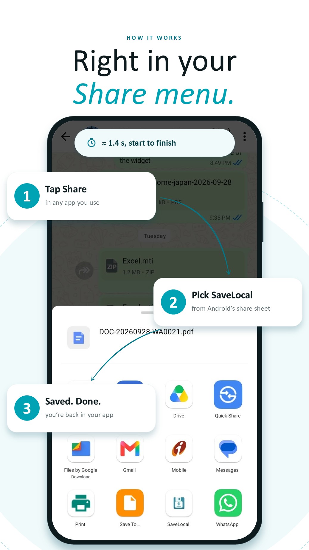 SaveLocal in the Share menu