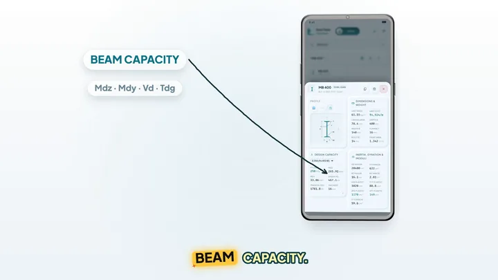 Still from the animation for: How to check the capacity of a steel beam to IS 800